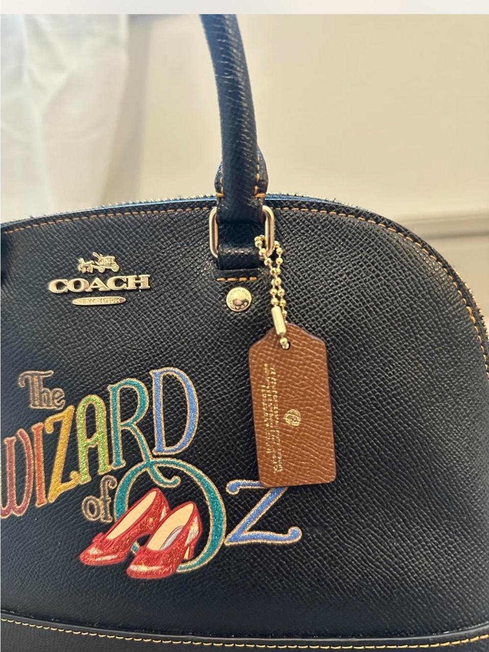 Rare Coach Black 'Wizard of Oz' Dome Satchel with Multicolor Graphic - Picture 4 of 8